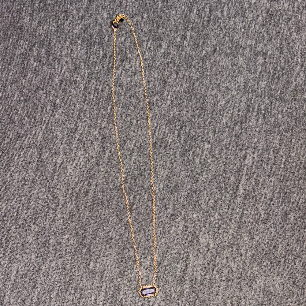 Gold Necklace with Purple Accent